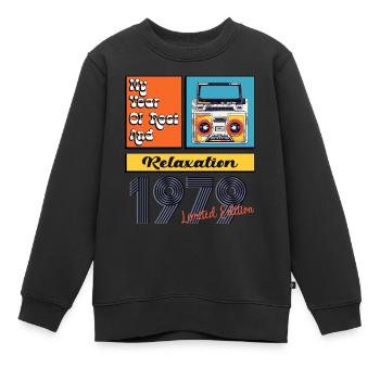 1979 : Révolution dans les Walkmans classiques du Pop Art - Sweat Premium enfant bio - noir - Devant - AI Model Kid Female (0cm)