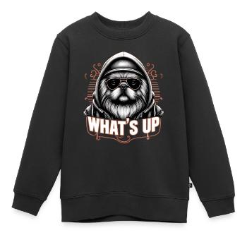 Pekingese Was geht ab Löwenhund Hund Geschenk - Kinder Premium Organic Sweatshirt - Schwarz - Vorne - AI Model Kid Female (0cm)