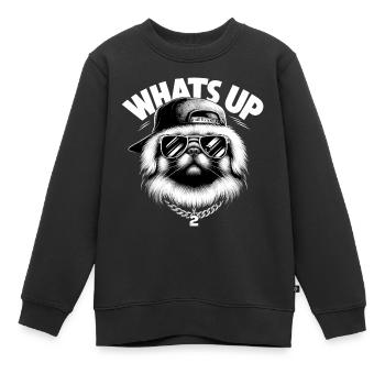 Pekingese Was geht ab Löwenhund Hund Geschenk - Kinder Premium Organic Sweatshirt - Schwarz - Vorne - AI Model Kid Female (0cm)