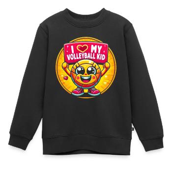 Fröhliches Volleyball-Maskottchen - Kinder Premium Organic Sweatshirt - Schwarz - Vorne - AI Model Kid Female (0cm)