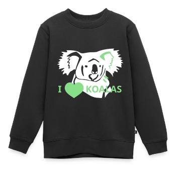 LoveKoalas - Kids Premium Organic Sweatshirt - black - Front - AI Model Kid Female (0cm)