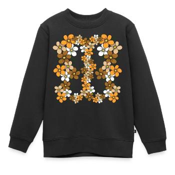 Blumenranke Blumenmuster floral blühende Blume - Kinder Premium Organic Sweatshirt - Schwarz - Vorne - AI Model Kid Female (0cm)