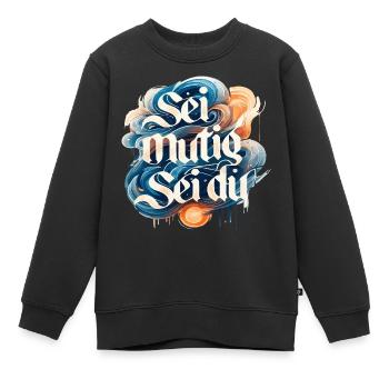 Sois courageux, sois génial - Sweat Premium enfant bio - noir - Devant - AI Model Kid Female (0cm)