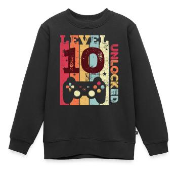 10th Birthday Gamer - Kids Premium Organic Sweatshirt - black - Front - AI Model Kid Female (0cm)