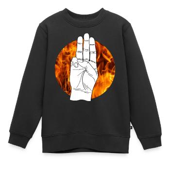 Hommage de signe de la main par Panem Hunger Games - Sweat Premium enfant bio - noir - Devant - AI Model Kid Female (0cm)