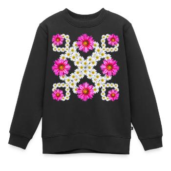Marguerite Marguerite Fleurs Marguerite Motif Floral Marguerite - Sweat Premium enfant bio - noir - Devant - AI Model Kid Female (0cm)