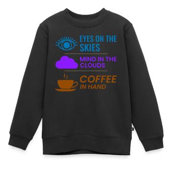Contrôleur de la circulation aérienne Café ATC Aviation Humour - Sweat Premium enfant bio - noir - Devant - AI Model Kid Female (0cm)