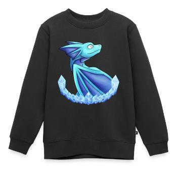 Frost-Drache - Kinder Premium Organic Sweatshirt - Schwarz - Vorne - AI Model Kid Female (0cm)