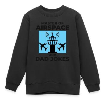 Contrôleur de la circulation aérienne Papa ATC Aviation Humour - Sweat Premium enfant bio - noir - Devant - AI Model Kid Female (0cm)