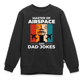 Contrôleur de la circulation aérienne Papa ATC Aviation Humour - Sweat Premium enfant bio - noir - Devant - AI Model Kid Female (0cm)