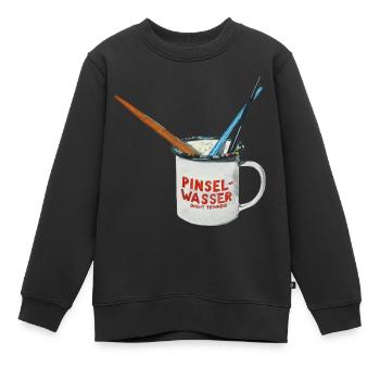 Pinceau Eau Art Pinceau Jus Pinceau Peinture Verre - Sweat Premium enfant bio - noir - Devant - AI Model Kid Female (0cm)
