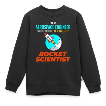 Luft- und Raumfahrtingenieur Raumfahrtraketenwissenschaftler - Kinder Premium Organic Sweatshirt - Schwarz - Vorne - AI Model Kid Female (0cm)