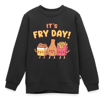 Süße Zwiebelringe Gebratenes Hühnerfleisch Pommes Es Tag - Kinder Premium Organic Sweatshirt - Schwarz - Vorne - AI Model Kid Female (0cm)