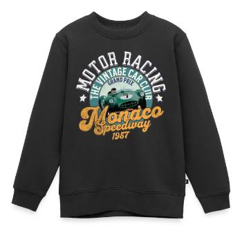 Monaco speedway vintage car club - Sweat Premium enfant bio - noir - Devant - AI Model Kid Female (0cm)