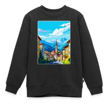 Bozen Italien Vintage Reiseplakat WPA Souvenir - Kinder Premium Organic Sweatshirt - Schwarz - Vorne - AI Model Kid Female (0cm)
