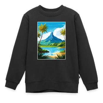 Bora Französisch-Polynesien Vintage Reiseposter - Kinder Premium Organic Sweatshirt - Schwarz - Vorne - AI Model Kid Female (0cm)
