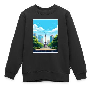 Mexiko-Stadt Vintage Reiseplakat Souvenir - Kinder Premium Organic Sweatshirt - Schwarz - Vorne - AI Model Kid Female (0cm)