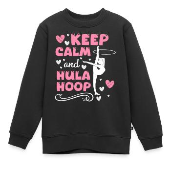 Motivation de l’entraînement Hulahoop - Sweat Premium enfant bio - noir - Devant - AI Model Kid Female (0cm)