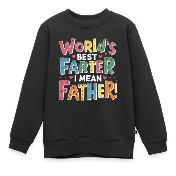 Der beste Vater der Welt, ich meine Vater! - Kinder Premium Organic Sweatshirt - Schwarz - Vorne - AI Model Kid Female (0cm)