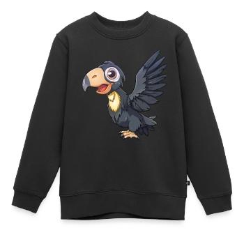 Kalifornischer Kondor in lebhafter Pose - Kinder Premium Organic Sweatshirt - Schwarz - Vorne - AI Model Kid Female (0cm)