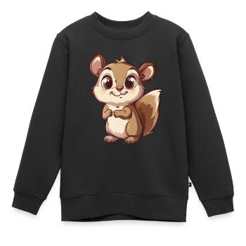 Tamia mignon avec de grands yeux - Sweat Premium enfant bio - noir - Devant - AI Model Kid Female (0cm)