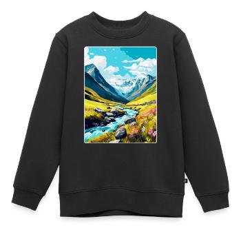 Hohe Tauern Österreich Vintage Reiseplakat Souvenir - Kinder Premium Organic Sweatshirt - Schwarz - Vorne - AI Model Kid Female (0cm)