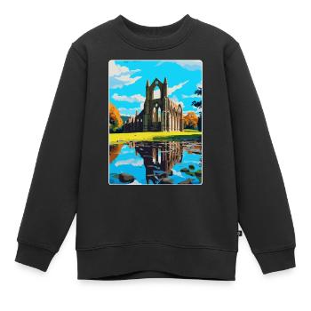 Bolton Abbey England Uk Reise Poster Souvenir WPA - Kinder Premium Organic Sweatshirt - Schwarz - Vorne - AI Model Kid Female (0cm)