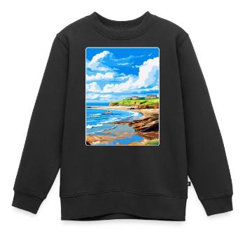 Bude Cornwall, England, Vereinigtes Königreich, Reiseposter, Souvenir - Kinder Premium Organic Sweatshirt - Schwarz - Vorne - AI Model Kid Female (0cm)