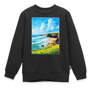 Bude Cornwall, England, Vereinigtes Königreich, Reiseposter, Souvenir - Kinder Premium Organic Sweatshirt - Schwarz - Vorne - AI Model Kid Female (0cm)