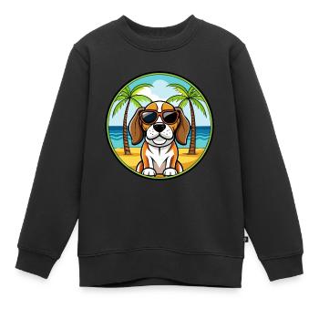 Beagle Harrier Chien Race Dessin Animé Lunettes de soleil Plage - Sweat Premium enfant bio - noir - Devant - AI Model Kid Female (0cm)