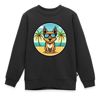 Lancashire Heeler Hunderasse Cartoon Sonnenbrille Strand - Kinder Premium Organic Sweatshirt - Schwarz - Vorne - AI Model Kid Female (0cm)
