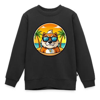 Lunettes de soleil de chasse de race de chien de garde de Moscou plage - Sweat Premium enfant bio - noir - Devant - AI Model Kid Female (0cm)