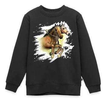 Dans le saut - Sweat Premium enfant bio - noir - Devant - AI Model Kid Female (0cm)