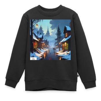 Ruhiger Winterabend - Kinder Premium Organic Sweatshirt - Schwarz - Vorne - AI Model Kid Female (0cm)