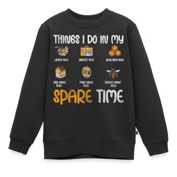Biene Wabe Insekt Wespe - Kinder Premium Organic Sweatshirt - Schwarz - Vorne - AI Model Kid Female (0cm)