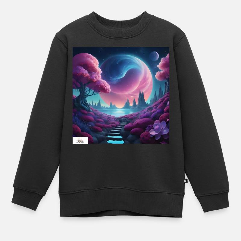 Epic celestial dreamscape - Kids Premium Organic Sweatshirt - black