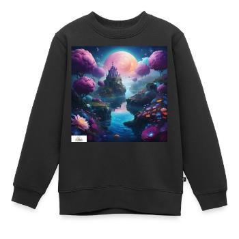 Ätherisches Königreich Traumlandschaft - Kinder Premium Organic Sweatshirt - Schwarz - Vorne - AI Model Kid Female (0cm)