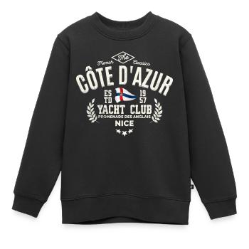 Côte d Azur Yacht club - Sweat Premium enfant bio - noir - Devant - AI Model Kid Female (0cm)