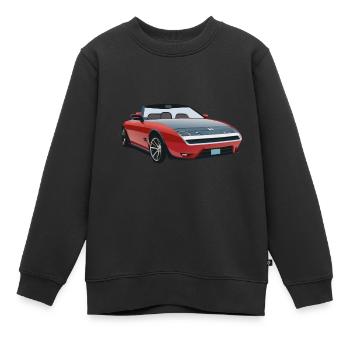 Rotes Cabrio - Kinder Premium Organic Sweatshirt - Schwarz - Vorne - AI Model Kid Female (0cm)