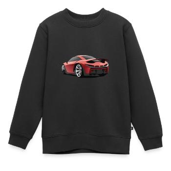 Roter Sportwagen - Kinder Premium Organic Sweatshirt - Schwarz - Vorne - AI Model Kid Female (0cm)