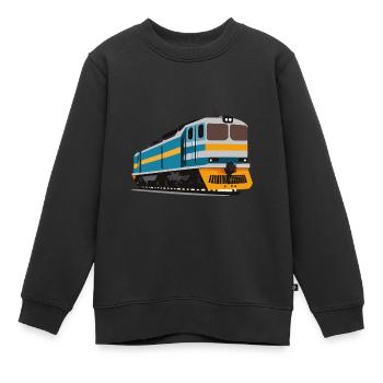 Amerikanischer Güterzug - Kinder Premium Organic Sweatshirt - Schwarz - Vorne - AI Model Kid Female (0cm)