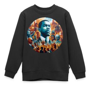 Widerstandsfähigkeit im Afro-Stil - Kinder Premium Organic Sweatshirt - Schwarz - Vorne - AI Model Kid Female (0cm)