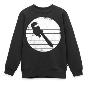 Pipe Wrench Drawing - Kids Premium Organic Sweatshirt - black - Front - AI Model Kid Female (0cm)