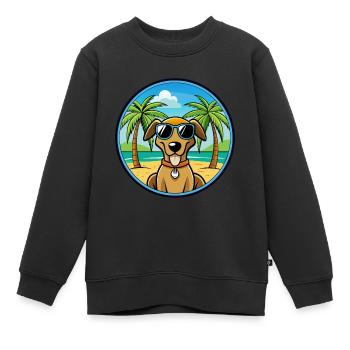 Polnische Jagdhunderasse Cartoon Sonnenbrille Strand - Kinder Premium Organic Sweatshirt - Schwarz - Vorne - AI Model Kid Female (0cm)