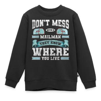Postbote Zustellung Briefbote Bote - Kinder Premium Organic Sweatshirt - Schwarz - Vorne - AI Model Kid Female (0cm)