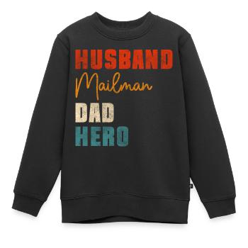 Post Pakete Dienstleistung - Kinder Premium Organic Sweatshirt - Schwarz - Vorne - AI Model Kid Female (0cm)