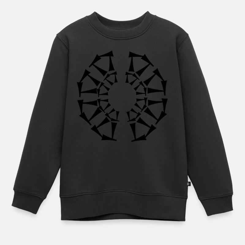 Tri-Circular Design - Kinder Premium Organic Sweatshirt - Schwarz