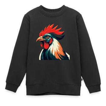 Huhn Cartoon Figur Buntes Haustier Tier - Kinder Premium Organic Sweatshirt - Schwarz - Vorne - AI Model Kid Female (0cm)