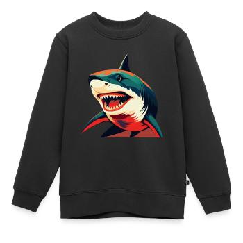 Hai Cartoon Figur Buntes Haustier Tier - Kinder Premium Organic Sweatshirt - Schwarz - Vorne - AI Model Kid Female (0cm)