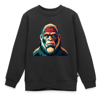 Big Foot Cartoon Figur Buntes Haustier Tier - Kinder Premium Organic Sweatshirt - Schwarz - Vorne - AI Model Kid Female (0cm)
